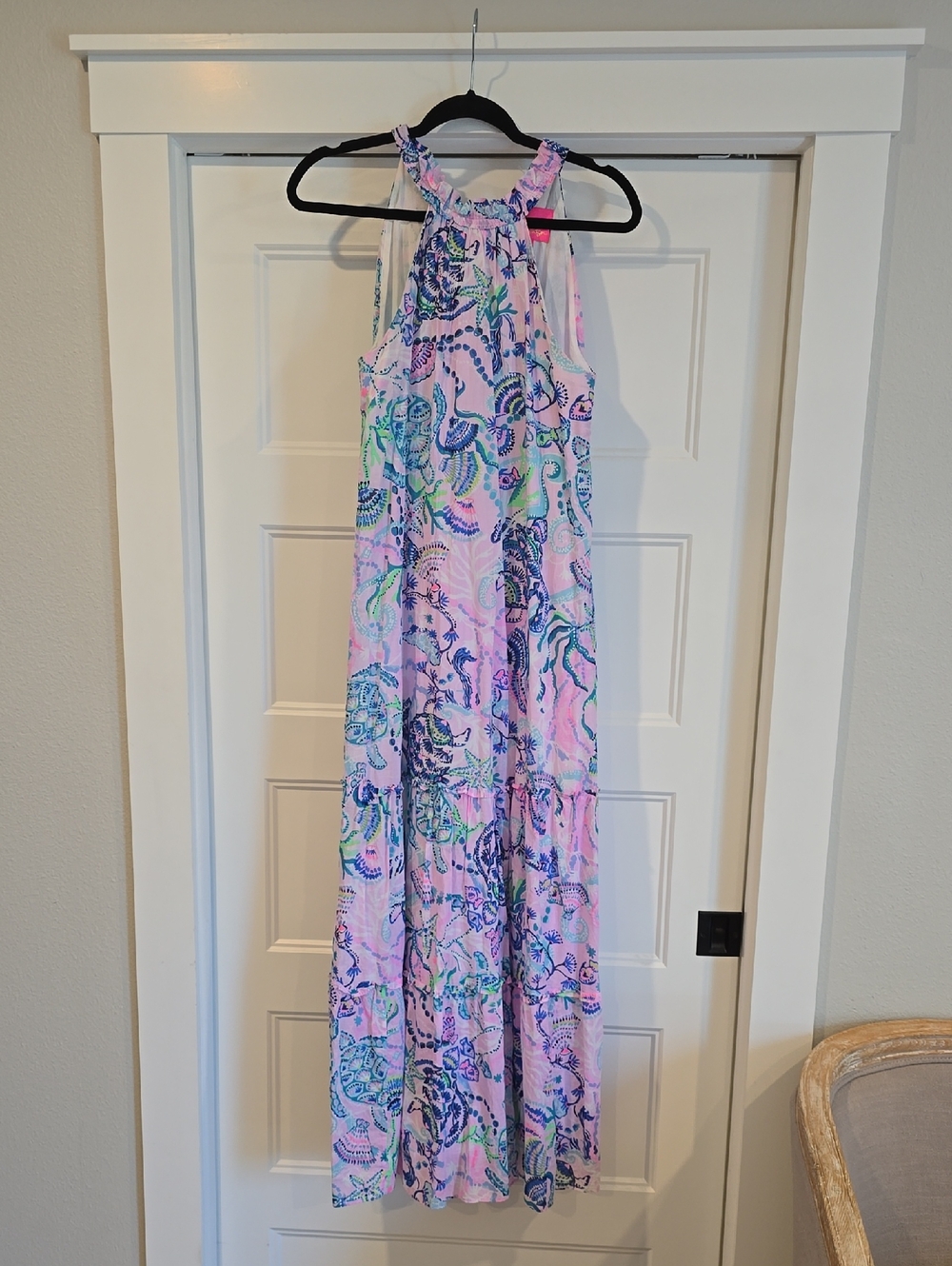 Lilly Pulitzer Everly Ruffle Maxi Dress Lilac Purple Freesia Mermaid  Size Small